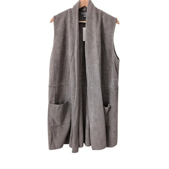 NWT Barefoot Dreams CozyChic Ultra Lite Shawl Vest Brown Loden XL BDWCU21535 - Picture 1 of 9